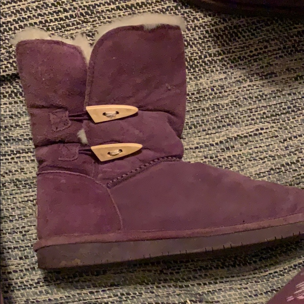 Purple short bear paw boots